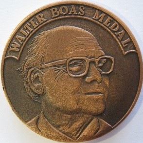 The Walter Boas Medal, which depicts Walter Boas in profile